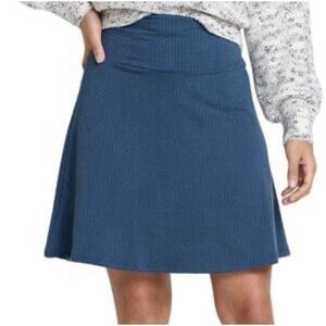 Toad & Co Birdie Skort Samba Texture Womens M Blue Stripe Seersucker Tennis Prep